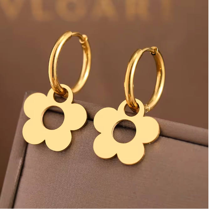 Cartoon Flower Hoop Earrings