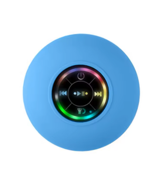 Waterproof Shower Pod Speakers - LED Lights With Suction Cup Attachable To Most Surfaces