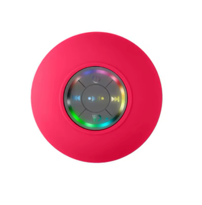 Waterproof Shower Pod Speakers - LED Lights With Suction Cup Attachable To Most Surfaces