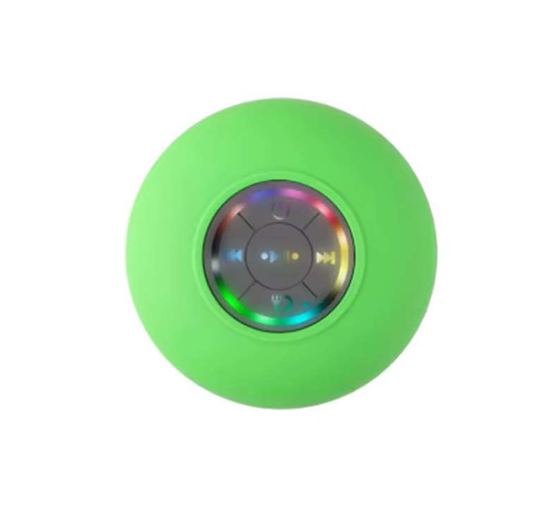 Waterproof Shower Pod Speakers - LED Lights With Suction Cup Attachable To Most Surfaces